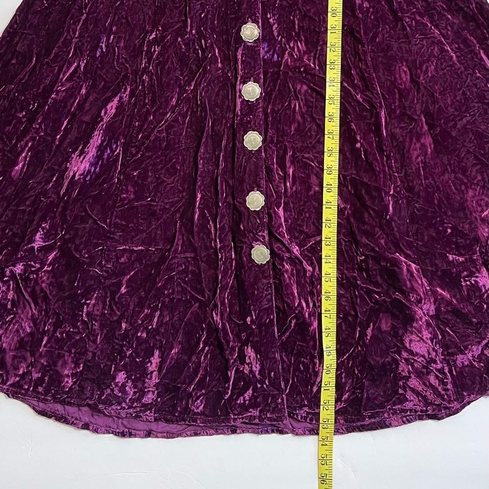 Double D Ranch Velvet Long Sleeve Dress in Rich Purple. M - Picture 6 of 7